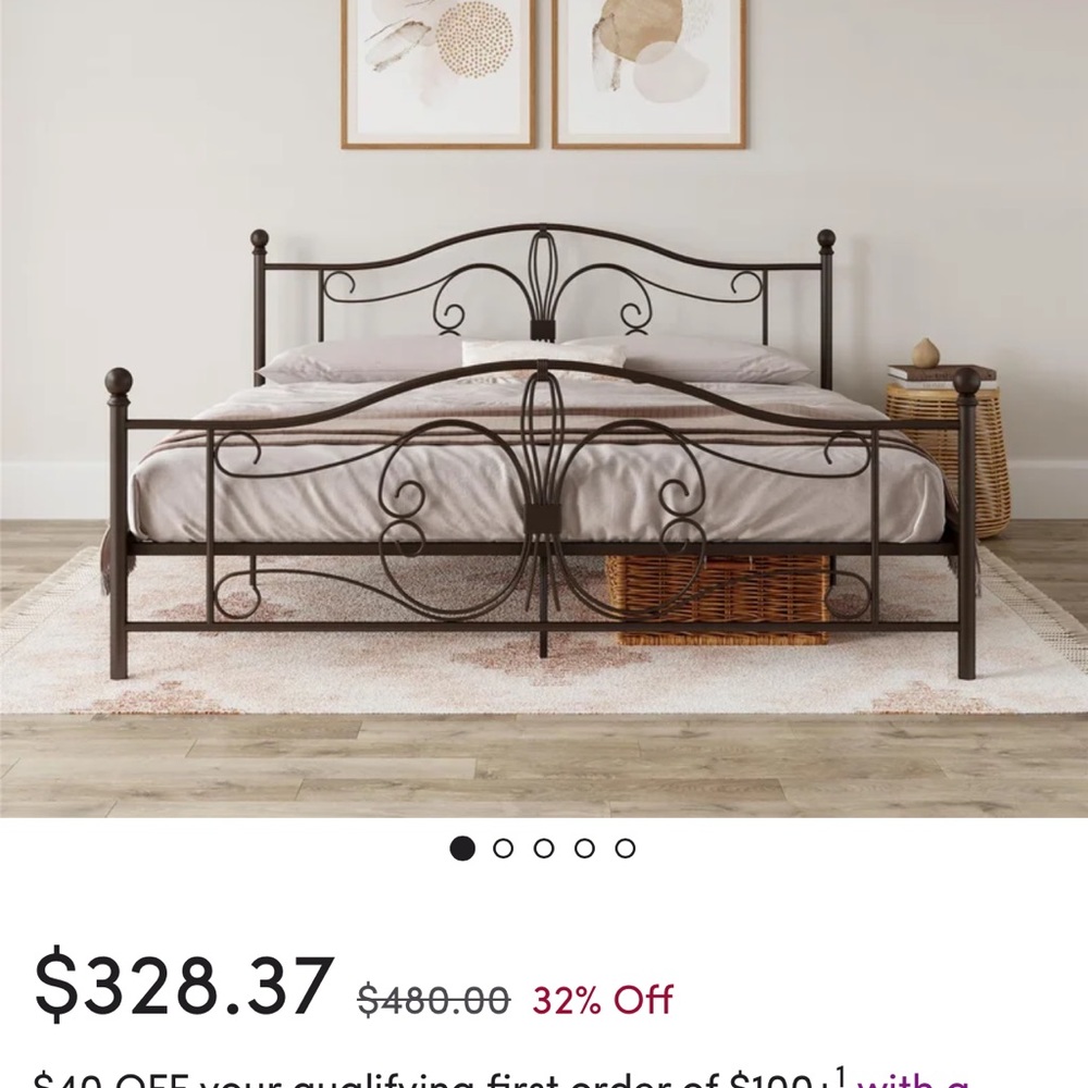 King size platform bed